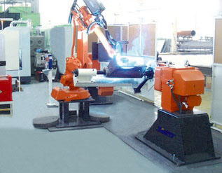 動臂前叉及後端機器人焊接系統